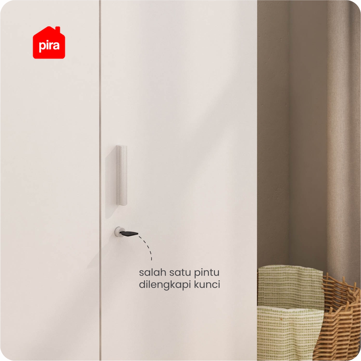 PIRA METROPOLIS OX - ARUNA BLS120 LEMARI PAKAIAN 3 PINTU FULL RAK warna PRO OAK - WHITE - PIRA METROPOLIS OX - foto 3