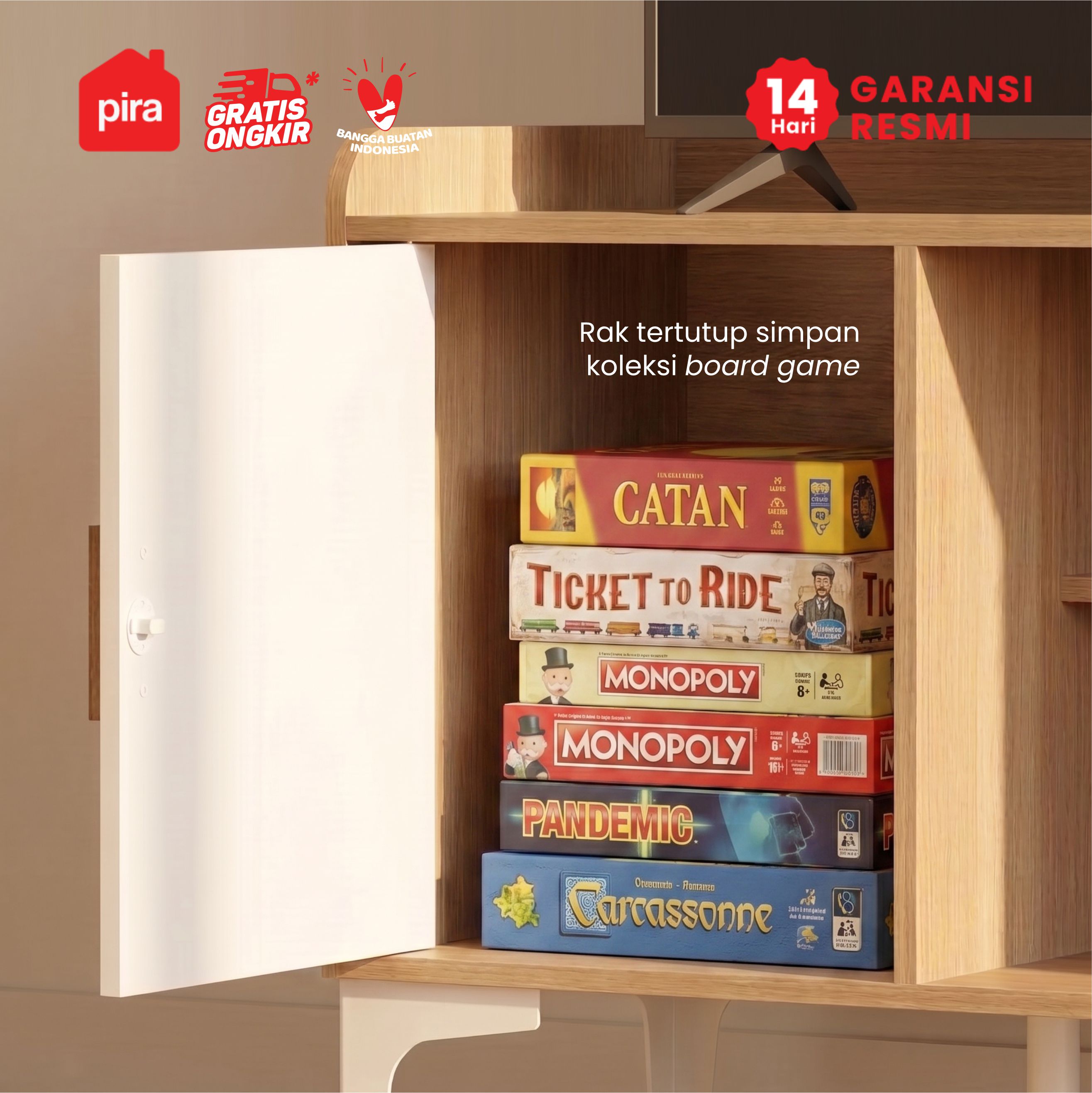 PIRA METROPOLIS - TANA TV120 MEJA TV / RAK TV / KABINET TV/ LEMARI TV warna PRO OAK - WHITE - PIRA METROPOLIS - foto 5