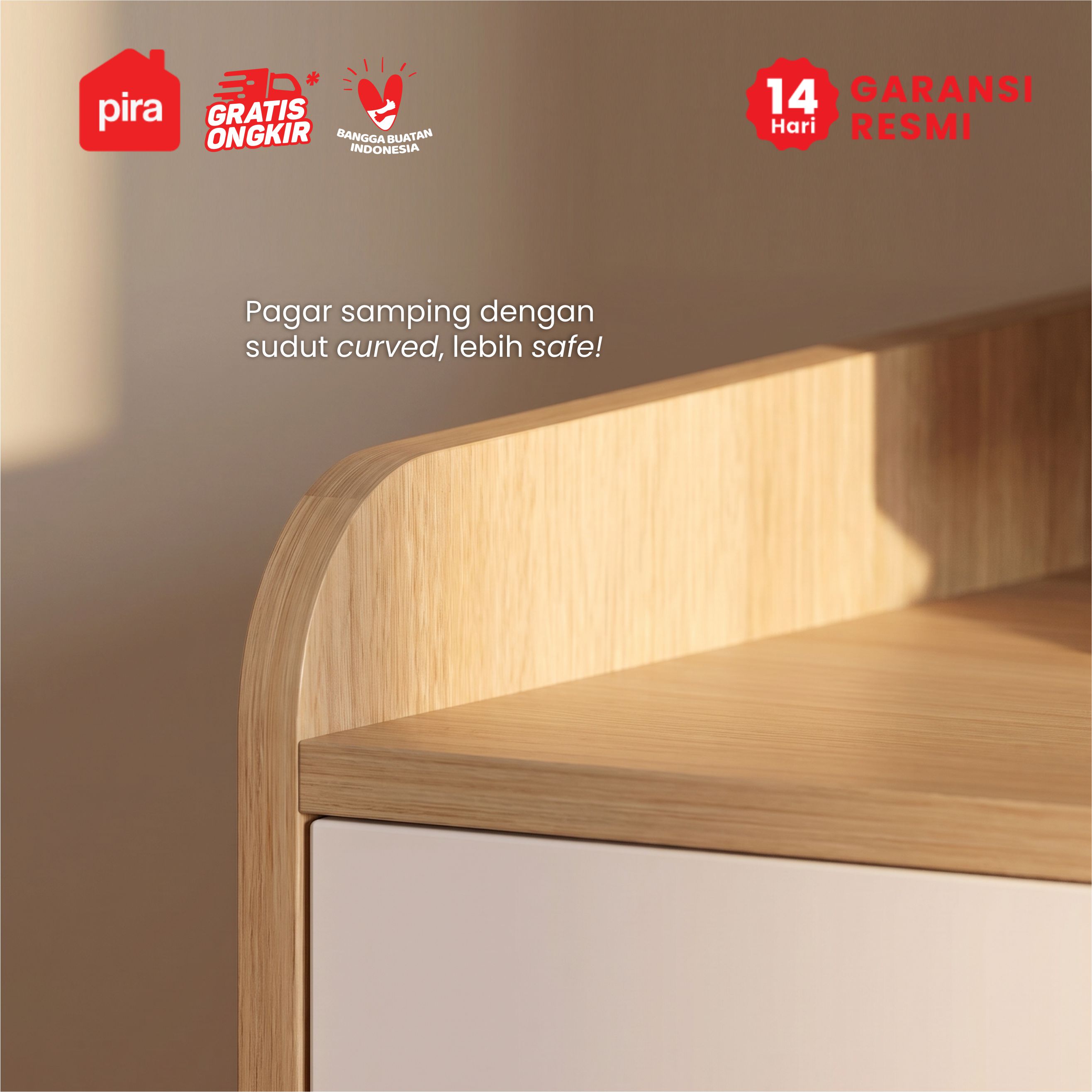 PIRA METROPOLIS - TANA TV120 MEJA TV / RAK TV / KABINET TV/ LEMARI TV warna PRO OAK - WHITE - PIRA METROPOLIS - foto 8