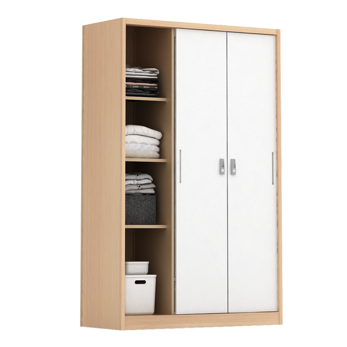 PIRA - ASHTON A 3A N SSL MWD LEMARI PAKAIAN BESI 3 PINTU SLIDING / PINTU GESER warna LIGHT ASH - WHITE - PIRA - foto 10