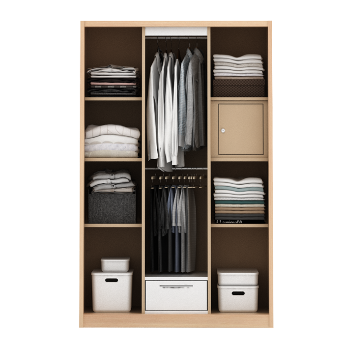 PIRA - ASHTON A 3A N SSL MWD LEMARI PAKAIAN BESI 3 PINTU SLIDING / PINTU GESER warna LIGHT ASH - WHITE - PIRA - foto 12