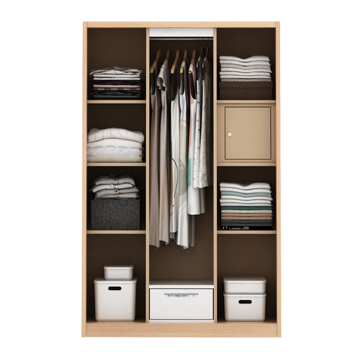 PIRA - ASHTON A 3A N SSL MWD LEMARI PAKAIAN BESI 3 PINTU SLIDING / PINTU GESER warna LIGHT ASH - WHITE - PIRA - foto 13