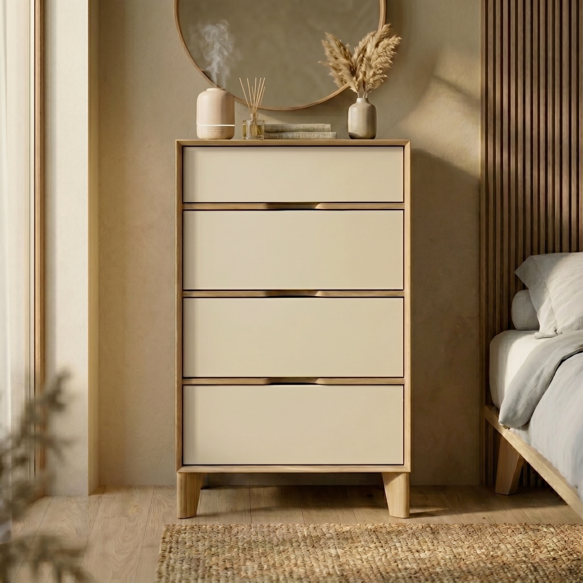 PIRA - LUCA CH4 LEMARI LACI 4 SUSUN / LEMARI SUSUN / DRAWER warna EURO OAK - LIGHT TAUPE - PIRA - foto 2