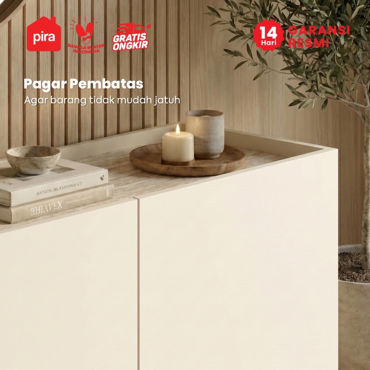 PIRA METROPOLIS OX - ABRAM SB160 BUFET / SIDEBOARD / LEMARI KABINET / KABINET TV / MEJA TV warna LIGHT TAUPE-TRAVERTINE - PIRA METROPOLIS - foto 5