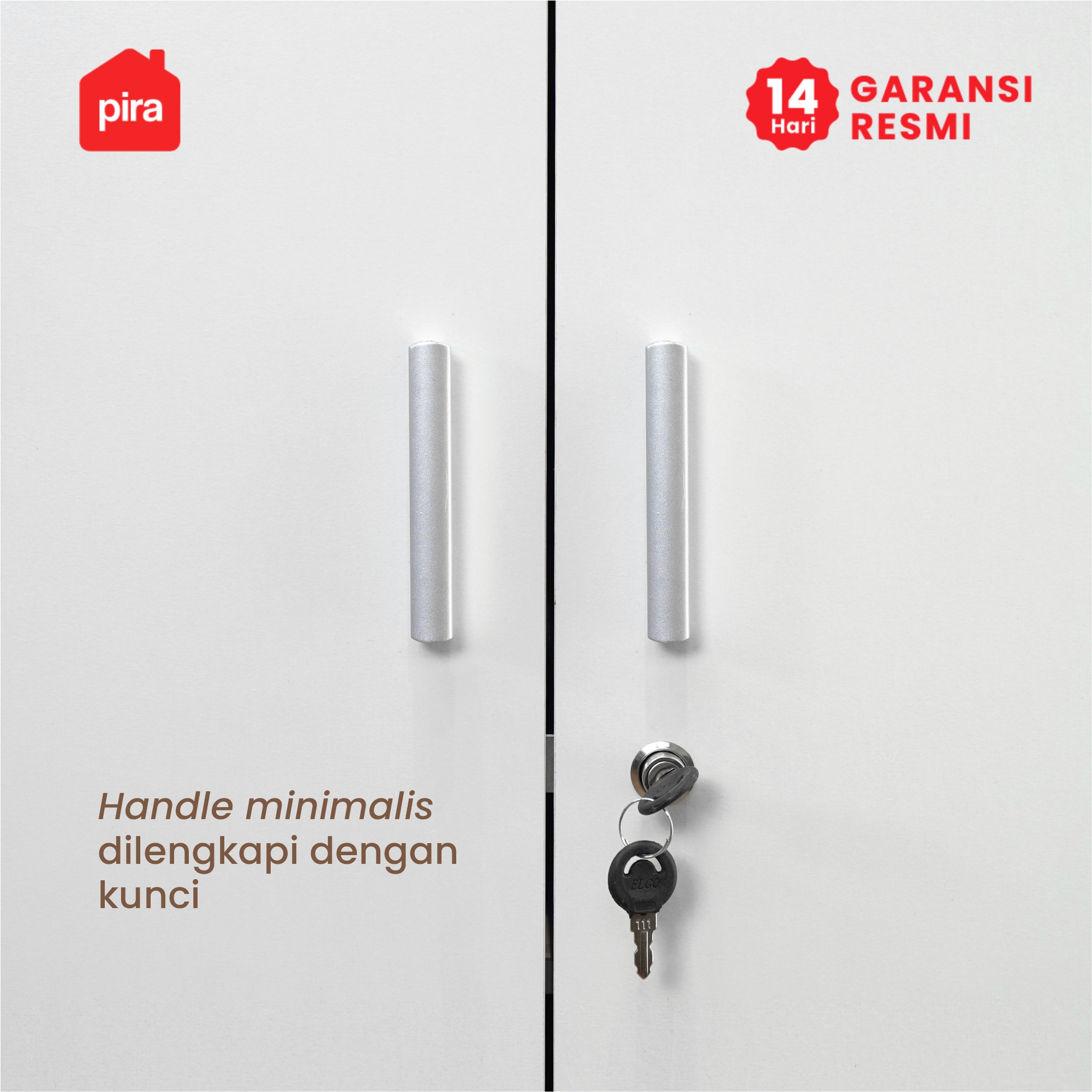 PIRA METROPOLIS OX - ARUNA BLS120 LK LEMARI PAKAIAN 3 PINTU FULL RAK DENGAN LOKER PENYIMPANAN warna PRO OAK - WHITE - PIRA METROPOLIS OX - foto 7