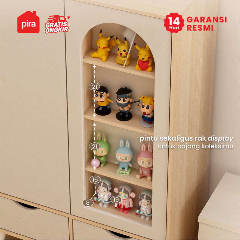 PIRA METROPOLIS - HANZEL RSG80 RAK SERBAGUNA / RAK DISPLAY warna PRO OAK - LIGHT TAUPE - PIRA METROPOLIS - foto 4