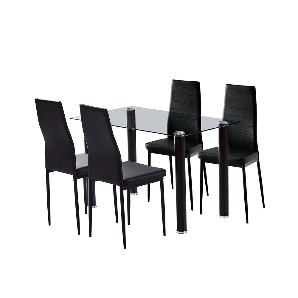 PIRA BAVARIAN - SILVIA DTS MEJA MAKAN SET warna CLEAR - BLACK - BAVARIAN - foto 1