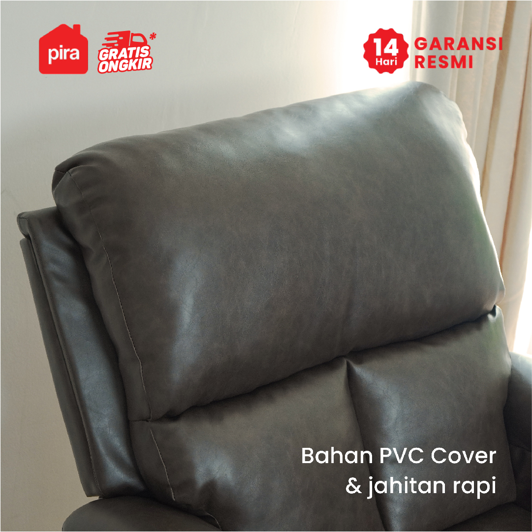 PIRA - GORO 1 RS SOFA / SOFA RECLINER / SOFA RECLINER 1 SEATER DENGAN FITUR ROCKING (AYUN) DAN SWIVEL warna DARK BROWN - PIRA - foto 7