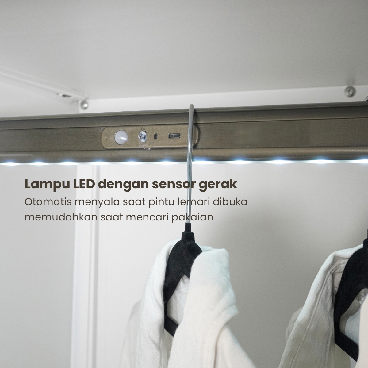 PIRA - SAXON 6P FGD MWD LEMARI PAKAIAN BESI 6 PINTU DENGAN LACI DAN LED warna WHITE - PIRA - foto 4