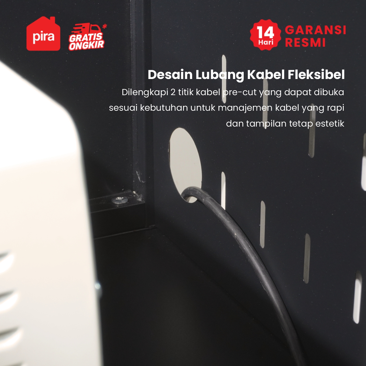 PIRA - ESSEN AVA 100T6 LEMARI DAPUR / RAK DAPUR / RAK OVEN / RAK MICROWAVE / RAK PIRING / RAK DAPUR BESI warna BLACK - PIRA - foto 6
