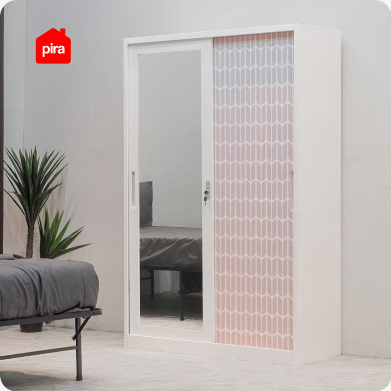 PIRA - KELSEY 120A MWDSL LEMARI PAKAIAN BESI SLIDING / PINTU GESER warna WHITE - PIRA - foto 2
