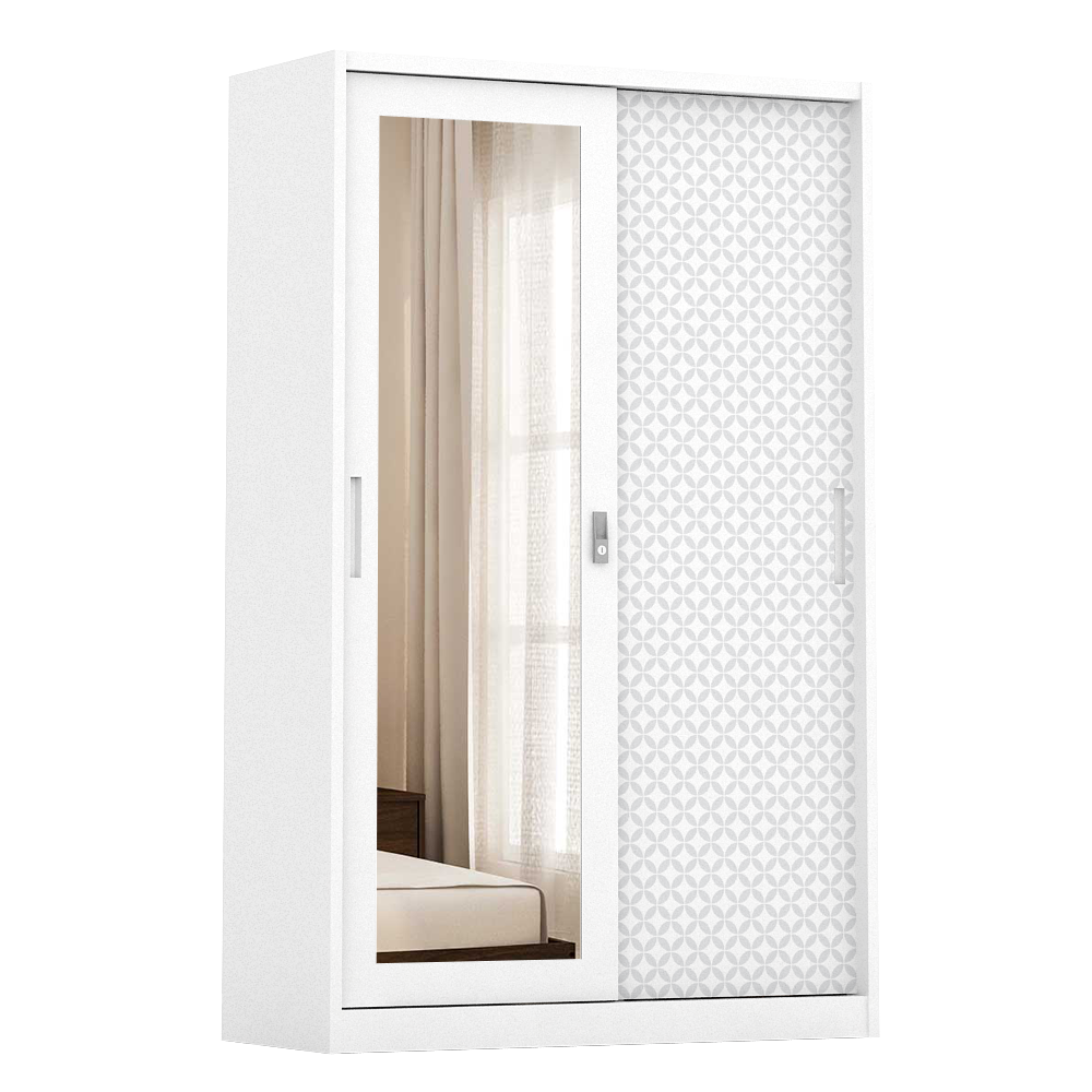 PIRA BAVARIAN - KUNST 120  MWDSL LEMARI PAKAIAN BESI SLIDING PINTU GESER warna WHITE - BAVARIAN - foto 2