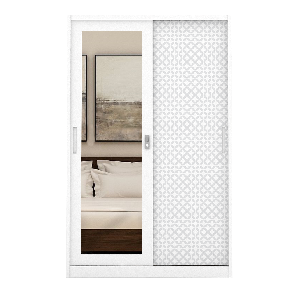 PIRA BAVARIAN - KUNST 120  MWDSL LEMARI PAKAIAN BESI SLIDING PINTU GESER warna WHITE - BAVARIAN - foto 3
