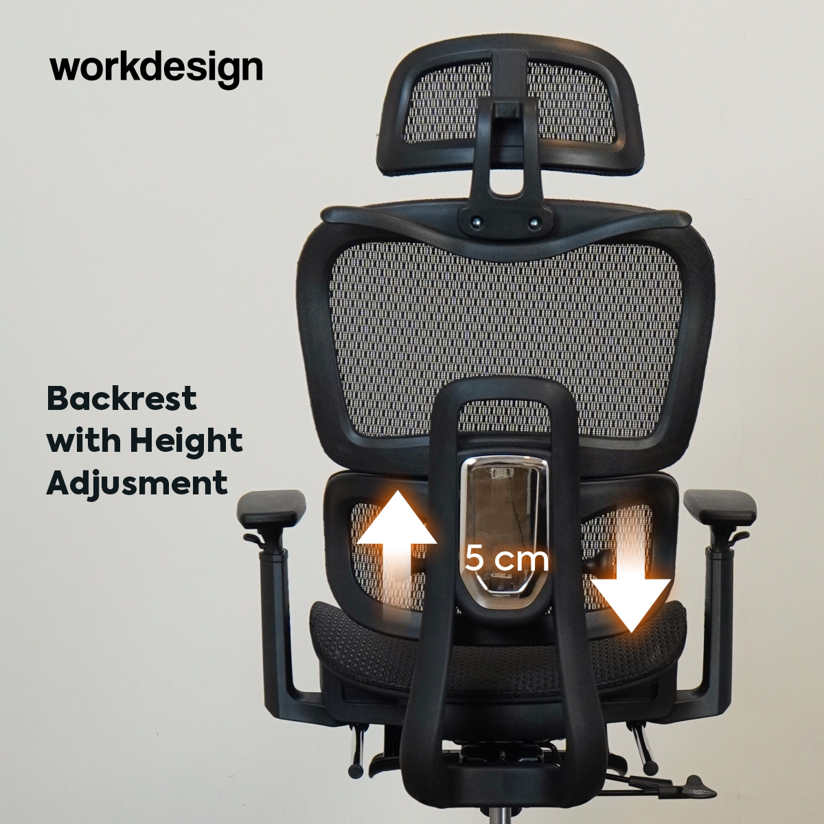 WORKDESIGN - LANDO PC KURSI KANTOR / KURSI KERJA / KURSI GAMING / KURSI ERGONOMIS DENGAN LUMBAR SUPPORT warna BLACK - WORKDESIGN - foto 9