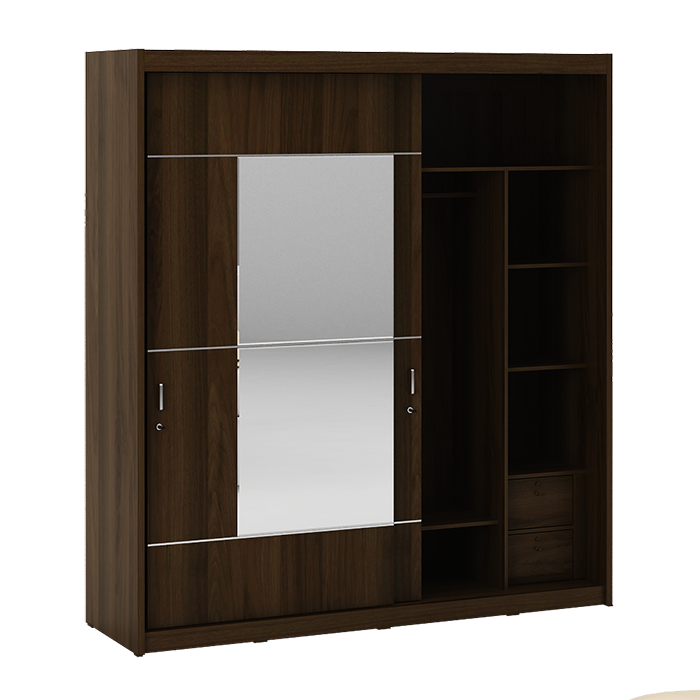 PIRA BAVARIAN - WARKING WDSL 200 SQUARE GL LEMARI PAKAIAN warna BROWN WALNUT - BAVARIAN - foto 4