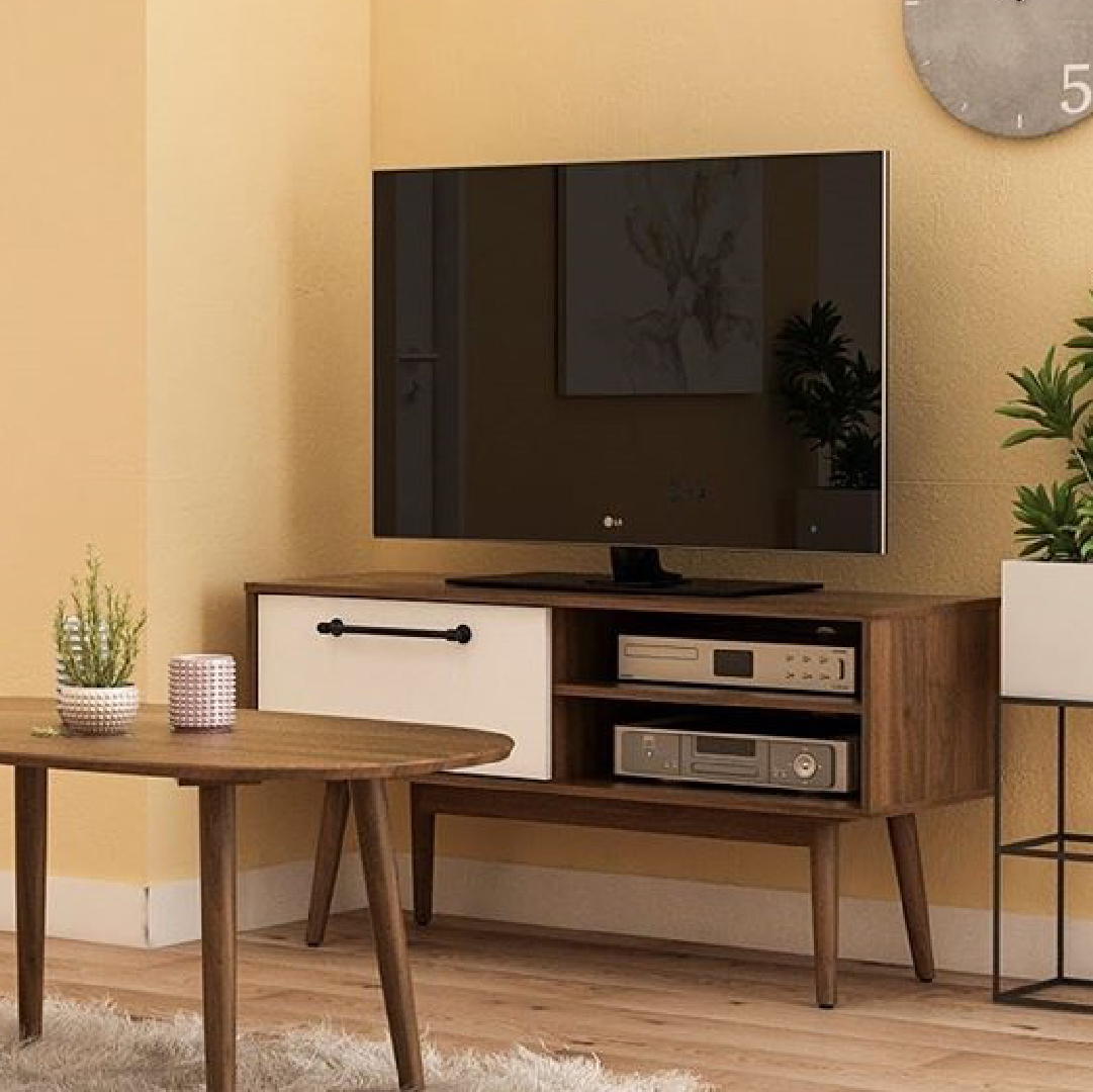 ODMUND TV120 warna BROWN WALNUT - WHITE - BAVARIAN - foto 1