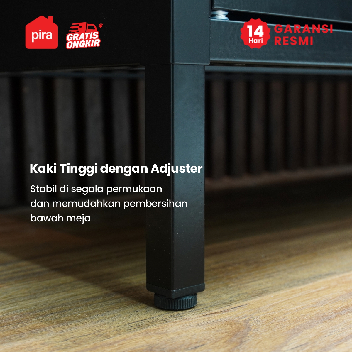 PIRA - WILL MTV120 MEJA TV / RAK TV BESI warna BLACK - PIRA - foto 5