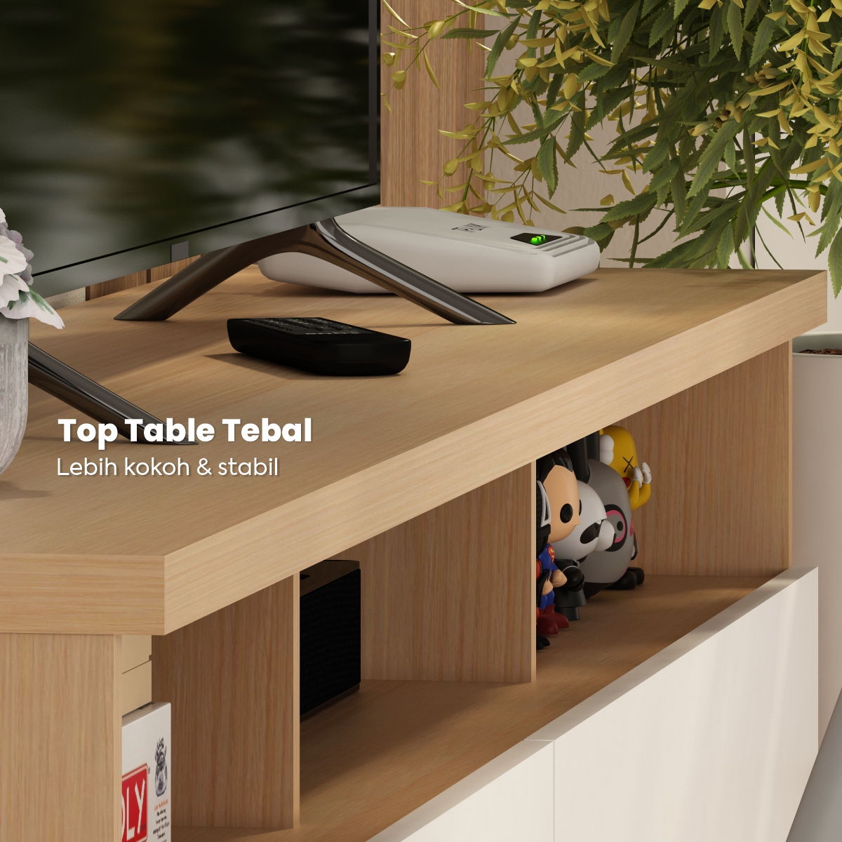 PIRA METROPOLIS - ARSEN TV MEJA TV / RAK TV / LEMARI TV warna PRO OAK - WHITE - PIRA METROPOLIS - foto 4