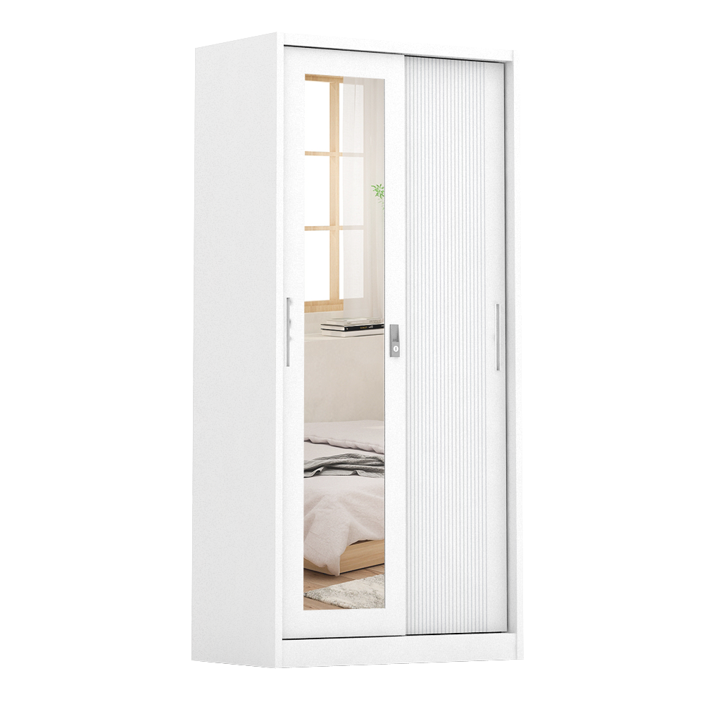PIRA - LINIO 90A N MWDSL LEMARI PAKAIAN BESI SLIDING / PINTU GESER warna WHITE - PIRA - foto 2