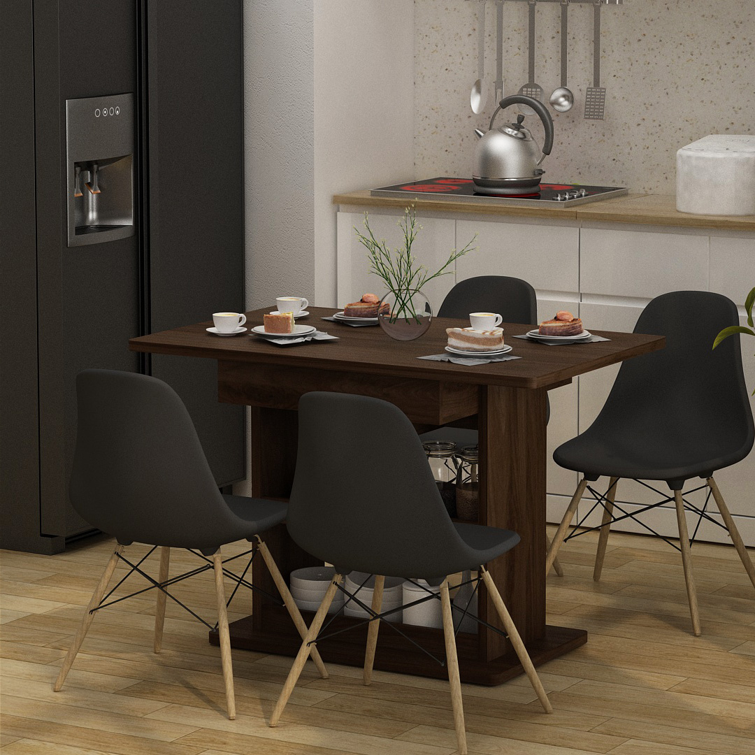 TIVA DT110 BROWN WALNUT + BJORN DC BLACK 4 PCS - foto 1