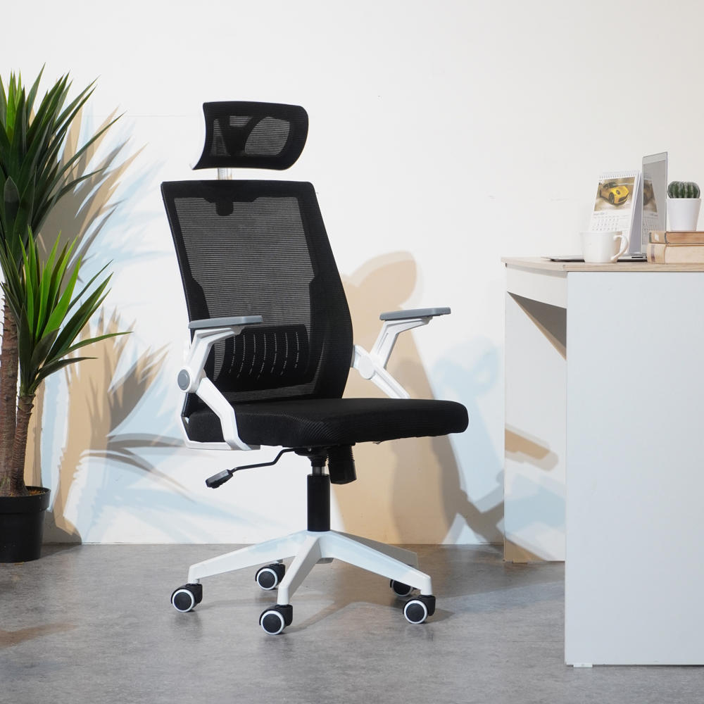 PIRA WORK -  MARA EC KURSI KERJA / KURSI KANTOR / KURSI ERGONOMIS / KURSI KANTOR HIDROLIK / KURSI JARING / KURSI PUTAR warna BLACK - WHITE - BLACK - PIRA WORK - foto 1