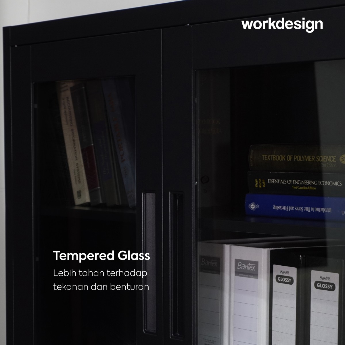 WORKDESIGN BURO AVA MBC 2 HG RAK BUKU BESI / LEMARI ARSIP KANTOR warna BLACK - WORKDESIGN - foto 5
