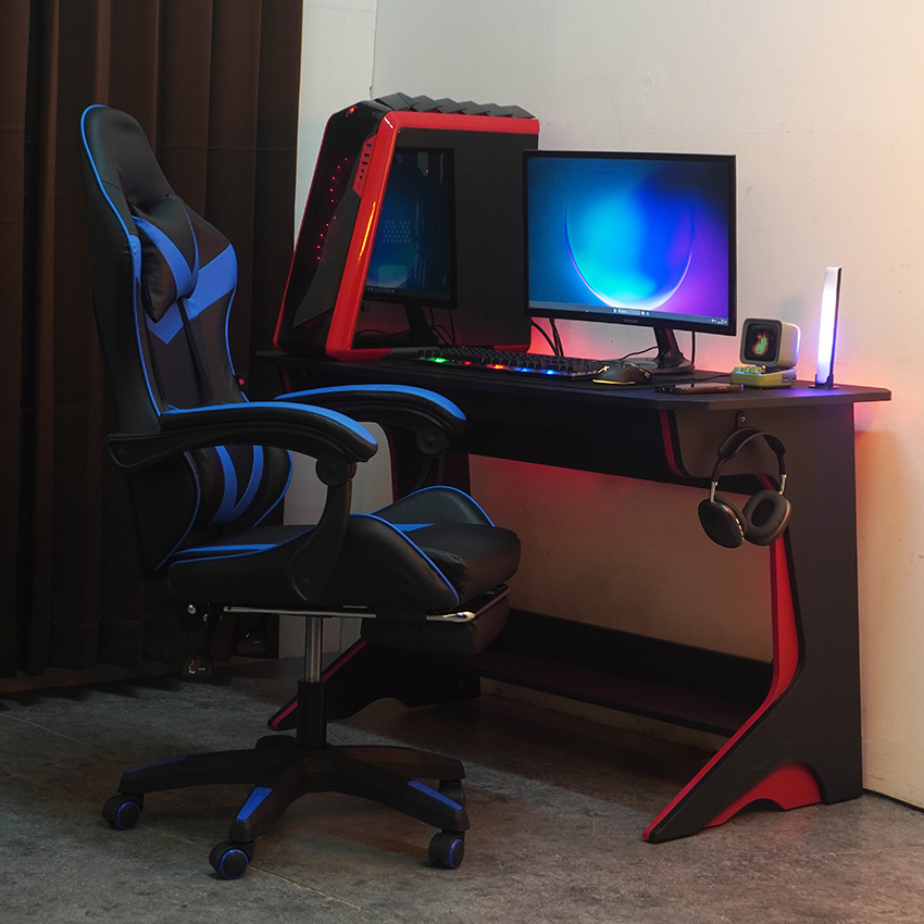 PIRA -  X-WING GC V2 KURSI GAMING DENGAN SANDARAN KAKI DAN FITUR MASSAGE / PIJAT warna BLACK - BLUE - PIRA - foto 3