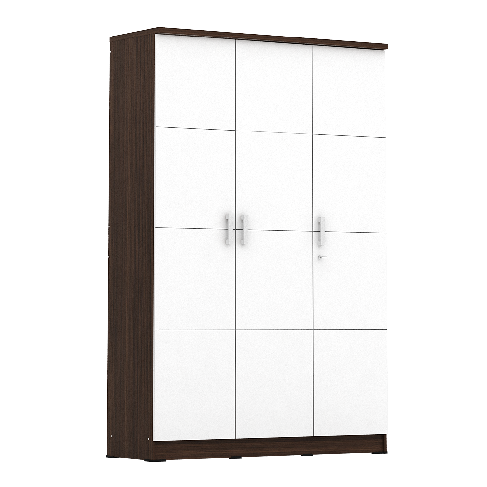 PIRA METROPOLIS - ALBA BAZ 3P LEMARI PAKAIAN 3 PINTU warna AMERICAN WALNUT - WHITE - METROPOLIS - foto 5