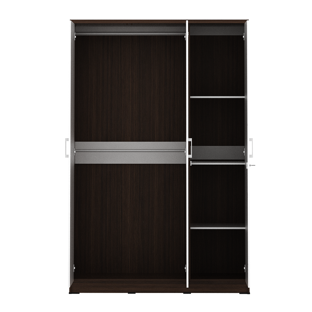 PIRA METROPOLIS - ALBA BAZ 3P LEMARI PAKAIAN 3 PINTU warna AMERICAN WALNUT - WHITE - METROPOLIS - foto 6