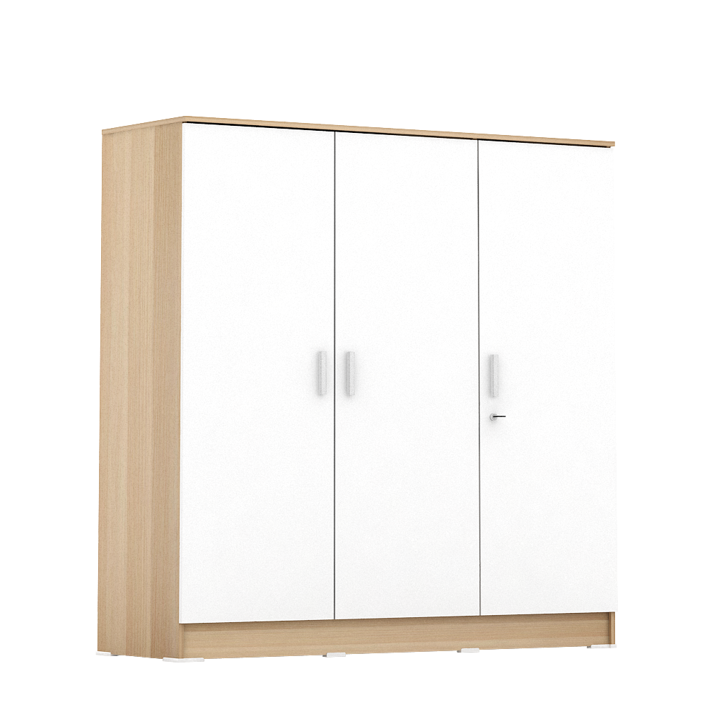 PIRA METROPOLIS OX - ARUNA BLS120 LEMARI PAKAIAN 3 PINTU FULL RAK warna PRO OAK - WHITE - PIRA METROPOLIS OX - foto 6