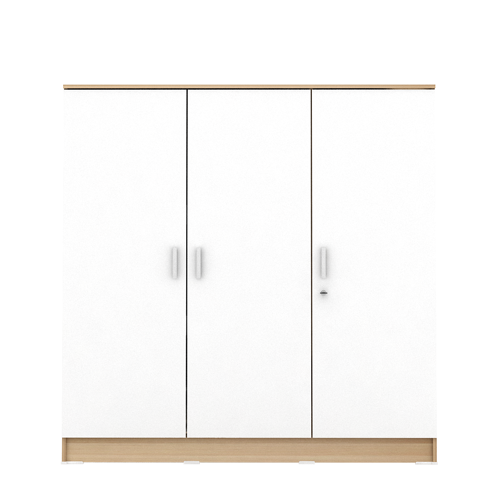 PIRA METROPOLIS OX - ARUNA BLS120 LEMARI PAKAIAN 3 PINTU FULL RAK warna PRO OAK - WHITE - PIRA METROPOLIS OX - foto 7