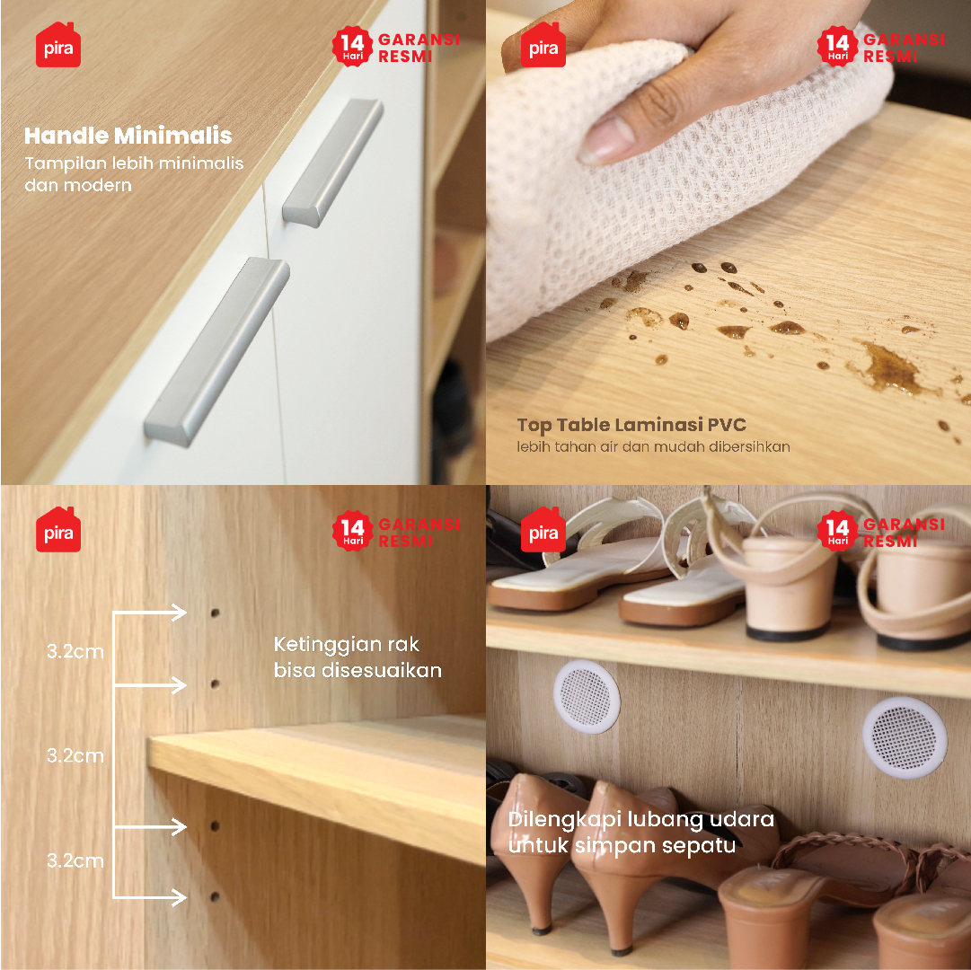 PIRA METROPOLIS OX - BELATRIX SB80 BUFET / LEMARI SERBAGUNA / RAK DAPUR / RAK SEPATU / RAK SERBAGUNA warna PRO OAK - WHITE - PIRA METROPOLIS OX - foto 6