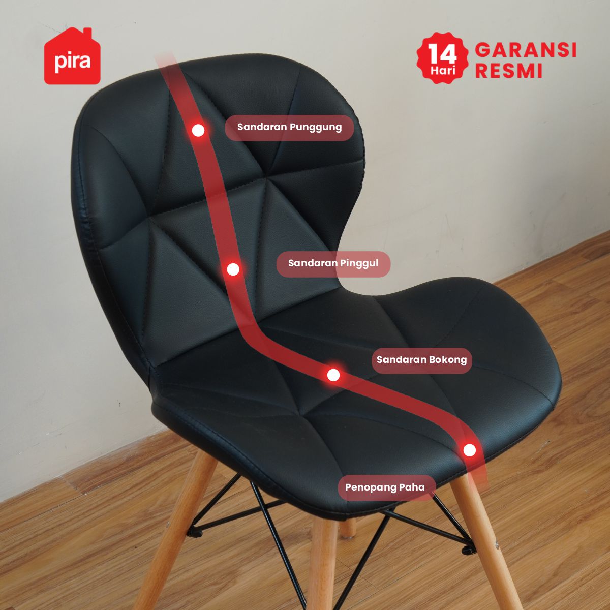 PIRA - GRETA A DC KURSI MAKAN / KURSI CAFE / KURSI MINIMALIS warna BLACK - PIRA - foto 5