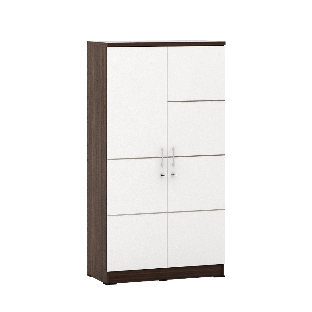 PIRA METROPOLIS - ALBA 2PM LT LEMARI PAKAIAN MEDIUM 2 PINTU warna AMERICAN WALNUT - WHITE - WHITE - METROPOLIS - foto 3