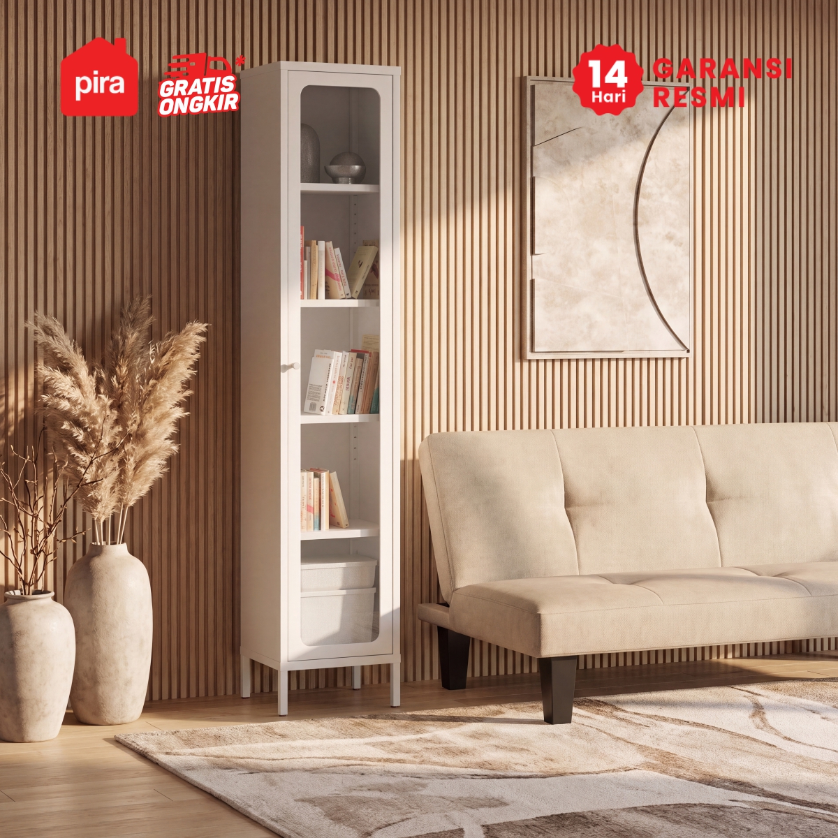 PIRA - KLENA MBTC FG LEMARI BESI / RAK KAMAR MANDI / LEMARI KAMAR MANDI / RAK DISPLAY / RAK BUKU warna WHITE - PIRA - foto 3