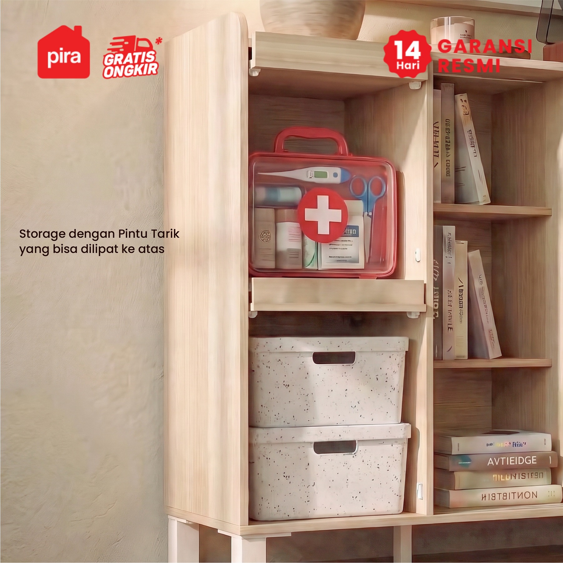 PIRA -  TANA RSG120 BUFET / KABINET / RAK SERBAGUNA / KABINET TV warna PRO OAK - PIRA METROPOLIS - foto 5