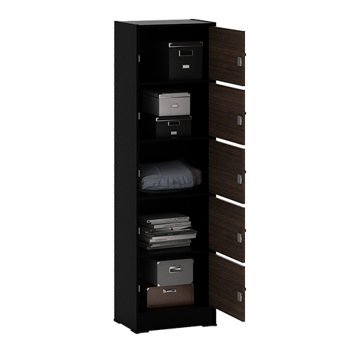 PIRA METROPOLIS OX - ARUNA RSG 5 RAK SERBAGUNA / RAK SUSUN 5 PINTU warna BLACK - AMERICAN WALNUT - PIRA METROPOLIS OX - foto 3