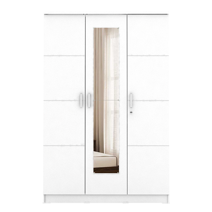 PIRA METROPOLIS - ALBA BAZ 3MN LT LEMARI PAKAIAN 3 PINTU warna WHITE - METROPOLIS - foto 3