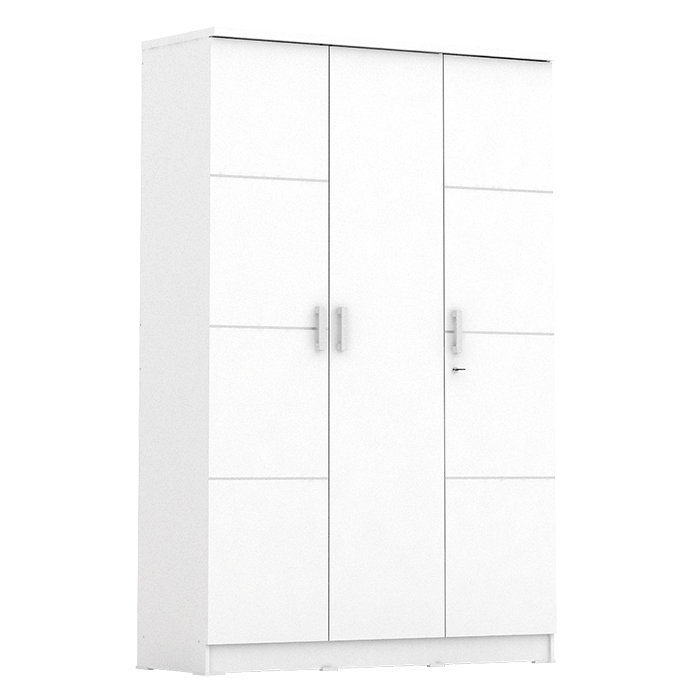 PIRA METROPOLIS - ALBA BAZ 3MN LT LEMARI PAKAIAN 3 PINTU warna WHITE - METROPOLIS - foto 5