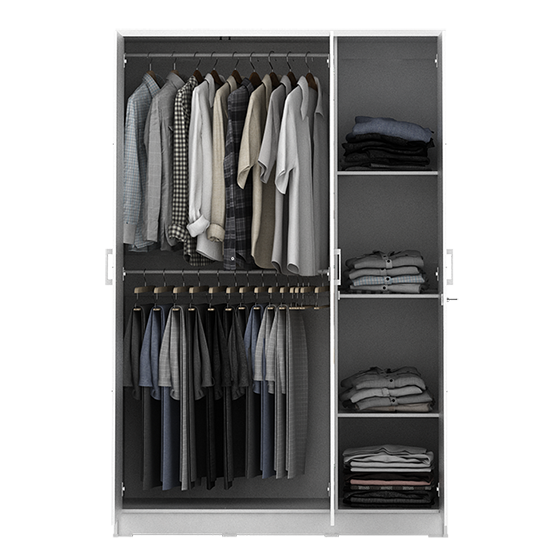 PIRA METROPOLIS - ALBA BAZ 3MN LT LEMARI PAKAIAN 3 PINTU warna WHITE - METROPOLIS - foto 7