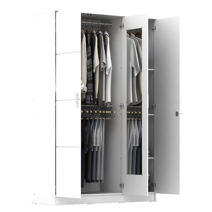 PIRA METROPOLIS - ALBA BAZ 3MN LT LEMARI PAKAIAN 3 PINTU warna WHITE - METROPOLIS - foto 9