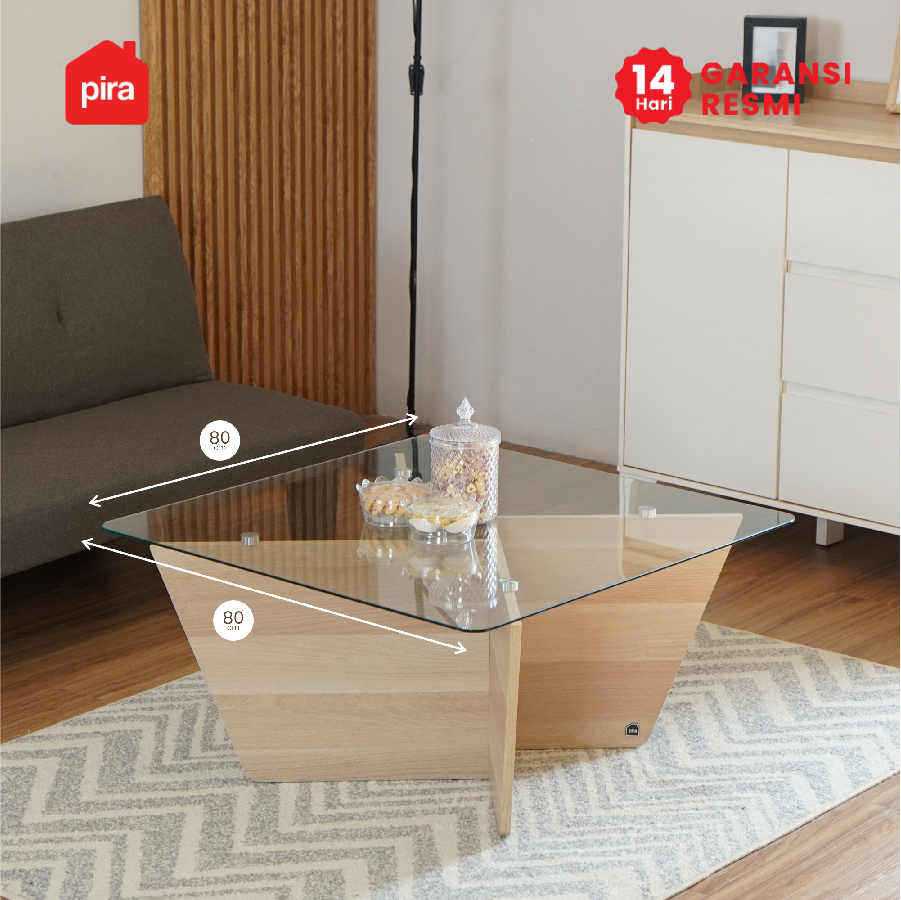 PIRA -  GRAM CT80 MEJA TAMU / MEJA TAMU KACA warna PRO OAK - PIRA - foto 3