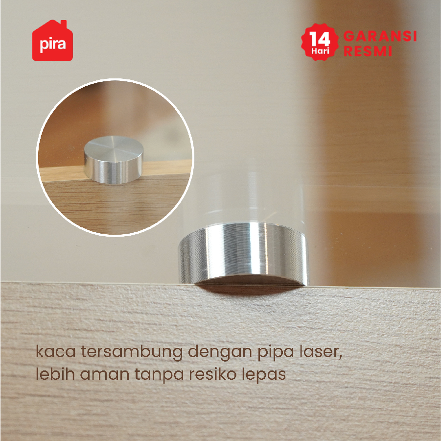 PIRA -  GRAM CT80 MEJA TAMU / MEJA TAMU KACA warna PRO OAK - PIRA - foto 6