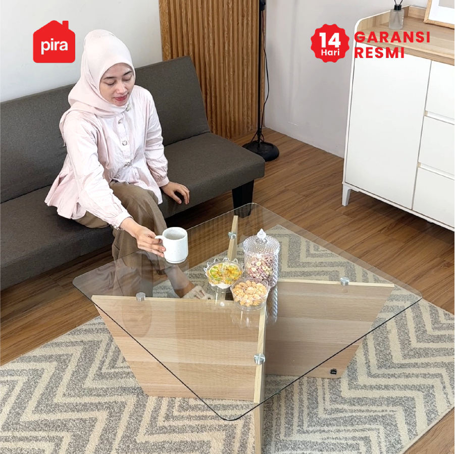 PIRA -  GRAM CT80 MEJA TAMU / MEJA TAMU KACA warna PRO OAK - PIRA - foto 7