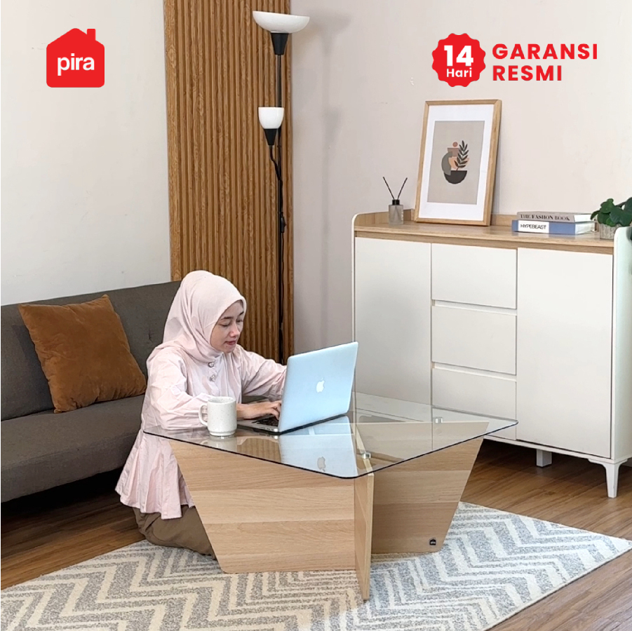 PIRA -  GRAM CT80 MEJA TAMU / MEJA TAMU KACA warna PRO OAK - PIRA - foto 8