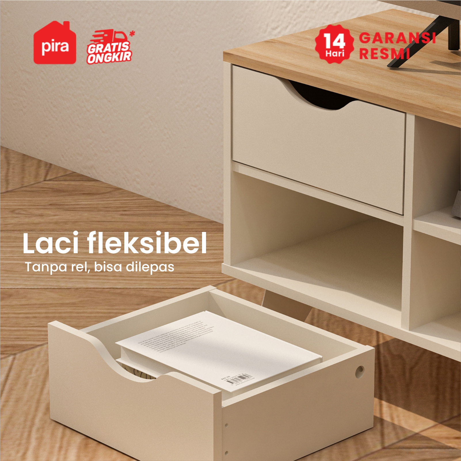 PIRA METROPOLIS OX - FUJI TV1200 MEJA TV / RAK TV / LEMARI TV warna LIGHT TAUPE - EURO OAK - PIRA METROPOLIS OX - foto 3