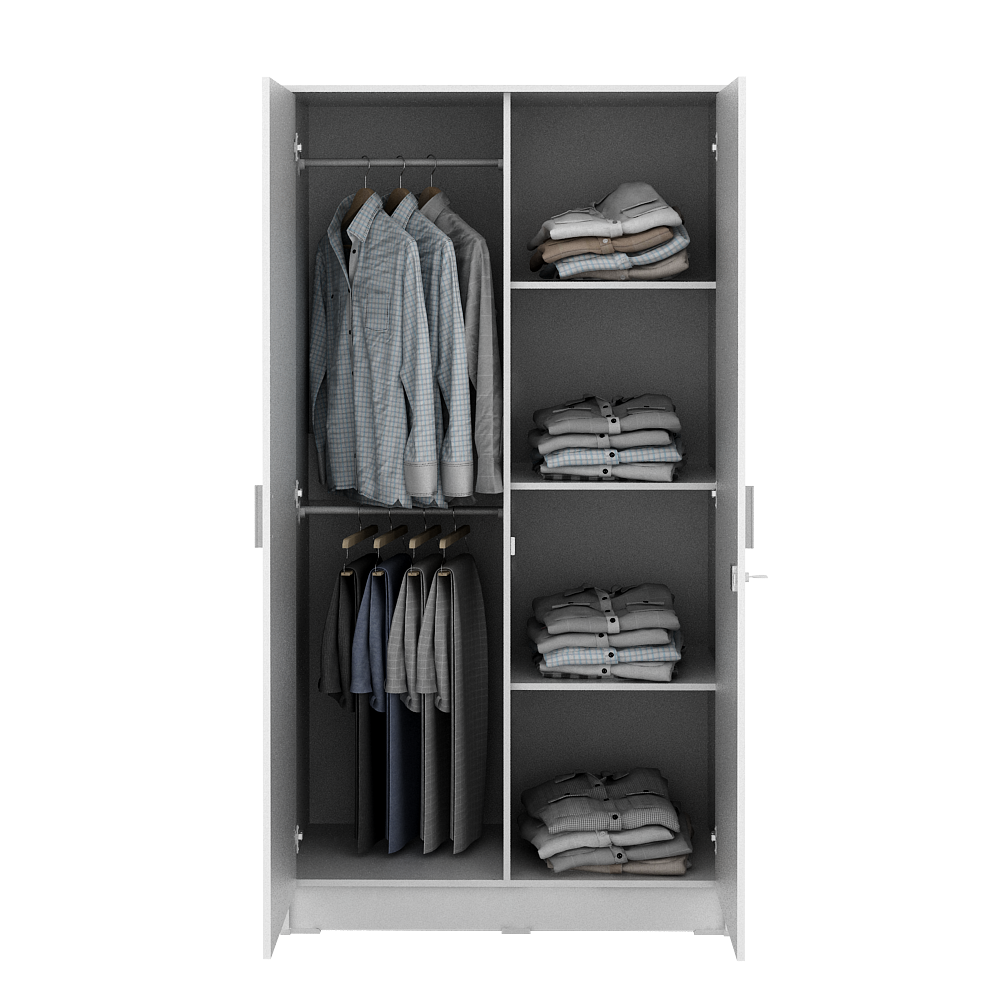 PIRA METROPOLIS OX -  ARUNA 2PM LEMARI PAKAIAN MEDIUM 2 PINTU warna WHITE - PIRA METROPOLIS OX - foto 5