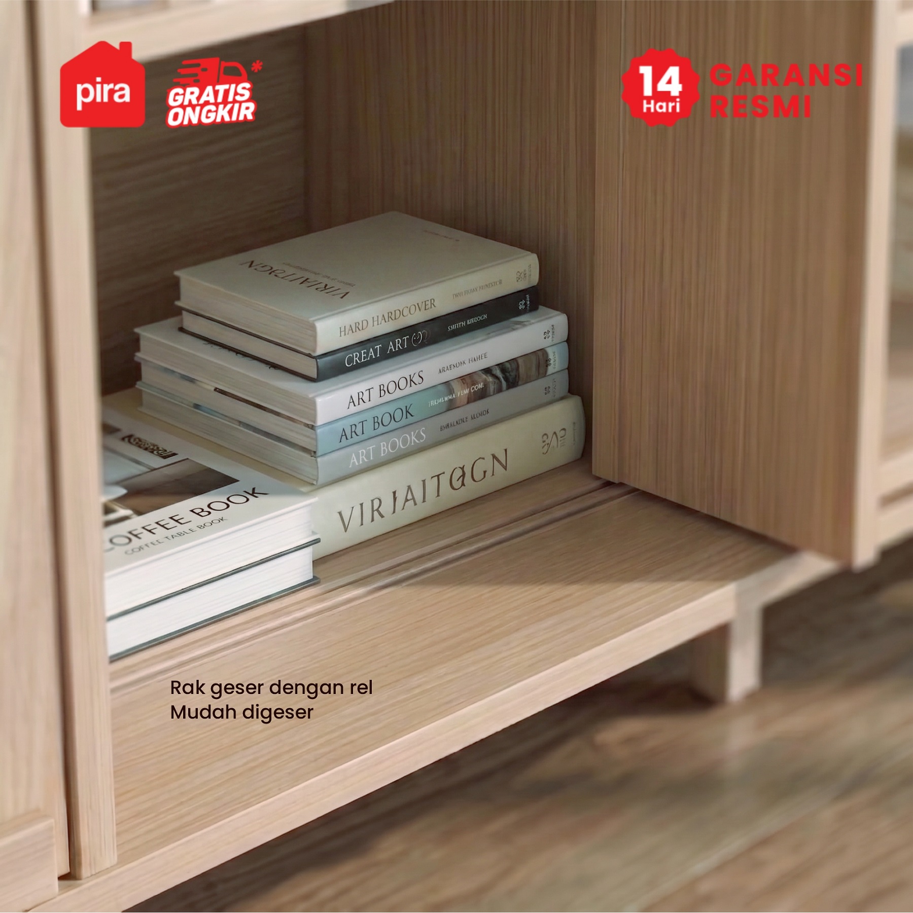 PIRA -  TANA RSG120 BUFET / KABINET / RAK SERBAGUNA / KABINET TV warna PRO OAK - PIRA METROPOLIS - foto 6