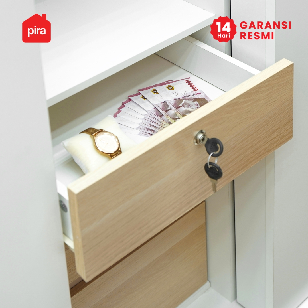 PIRA METROPOLIS - BAKU WDSL160 DS LEMARI PAKAIAN PINTU SLIDING DENGAN MEJA RIAS warna WHITE - PRO OAK - PIRA METROPOLIS - foto 13