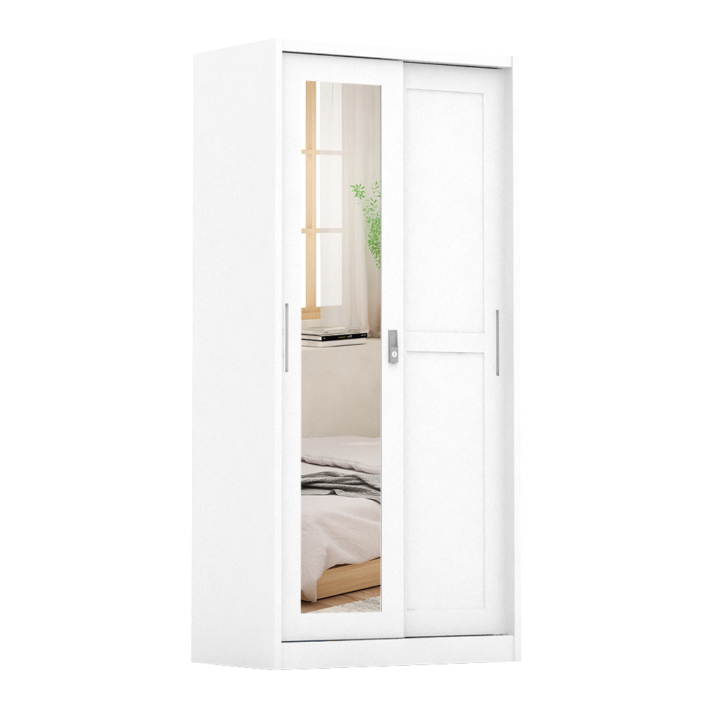 PIRA - SCHON 90A MWDSL LEMARI PAKAIAN BESI SLIDING / PINTU GESER warna WHITE - PIRA - foto 5